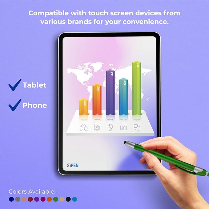Personalized With your Custom Logo or Text Pens-Pack of 450- for Marketing, Parties, and Events, 2 in 1 Capacitive Stylus & Ballpoint Pen Compatible With Touchscreen Devices, Black Ink, Black Pens
