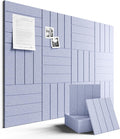 Fluxynara Large Felt Bulletin Board 48" x 36" Cork Board Alternative-12 Pack with 70 Safe Removable Adhesive Tabs, Cork Boards for Walls for Home Office Classroom Pin Board (Soft Periwinkle)