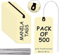 INNOVART Shipping Tags - Double Wired 7 1/2" x 3 3/4", Manila Wire Tags with Reinforced Eyelet, Case of 500