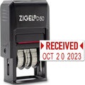 ZIGEL D50 Date Stamp with Received - Self Inking Date Stamp - Red