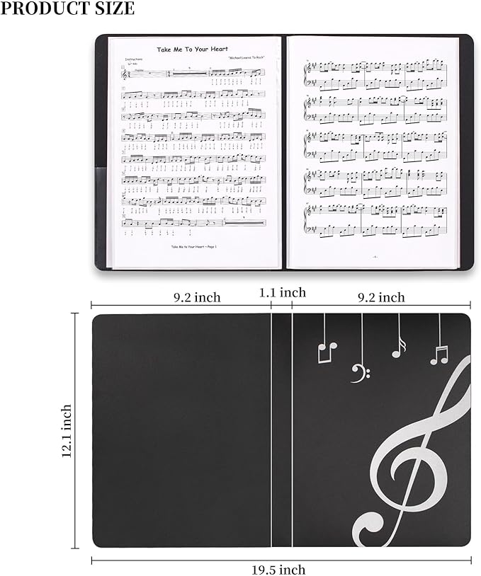 Music Folder Sheet Music Folders Binder 12 Pack Music Choral Storage Holder Band Folder (12)