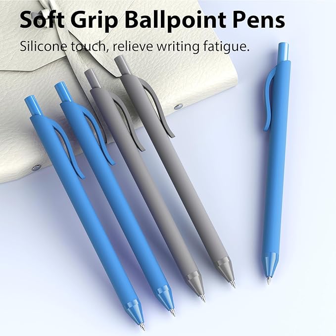 JIMMIDDA Pens Bulk, 207 Pack Ballpoint Black & Blue Ink, 1.0MM Medium Point Wholesale Retractable for Smooth Writing, Quick Drying No Bleed Journaling for Office School Supplies Home Work