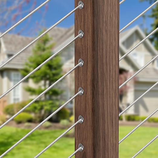 BLIKA 40 Pack 25 30 35 Degree 1/8" to 3/16" Angle Beveled Protector Sleeves for Stair Cable Railing, T316 Stainless Steel, Cable Railing Hardware Kit 30 Degree Angle Protector Sleeves for Wood Post