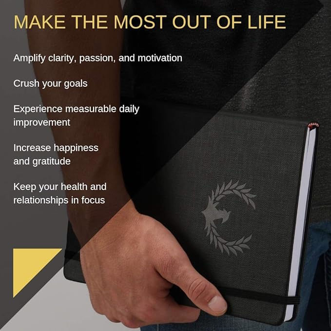 The Phoenix Planner - Best Daily Calendar and Agenda for Goal Setting, Boost Happiness and Productivity - Gratitude Journal, Habit Tracker, Quarterly Business Planner - 6 Months, Undated (Sapphire)