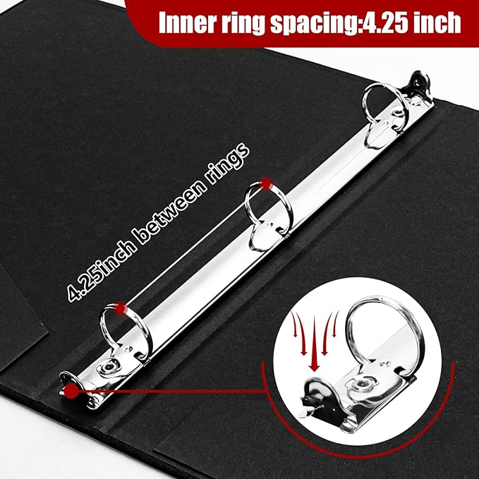 Vienrose 3 Ring Binder 1 Inch Round Rings with Linen Fabric Cover, Fits 8.5 x 11 Inch Paper, Durable Organizer for School, Office, Home, Recipes, Blue