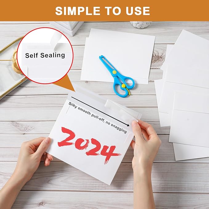 Silunkia 100 Packs White Note Cards and Envelopes 4.25 x 5.5 Heavyweight Flat Cardstock and A2 Envelopes Printable Self Seal for Greeting Cards, Thank You Notes, Baby Showers