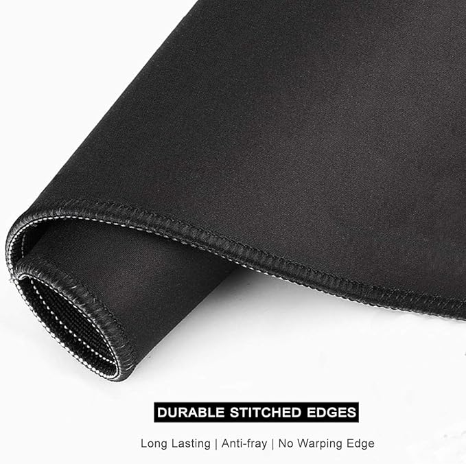 Auhoahsil Mouse Pad, 12 x 10 in Cute Cat Theme Computer Mouse Pad for Desk, Premium-Textured Non-Slip Rubber Stitched Edges Waterproof Square Mouse Mat for Gaming Work Wireless Mice, White