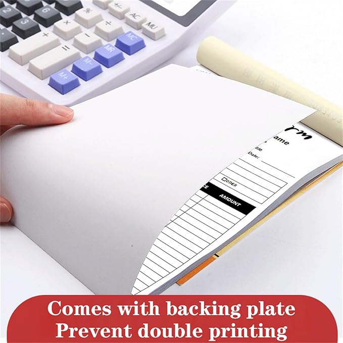 Custom Invoice Book in 3-Part /2-Part Receipt Book with Carbon Copies Personalized Carbonless Service Invoice Form Books Sales Order Book with Company Name Logo Address,B-Order Form Book with Logo