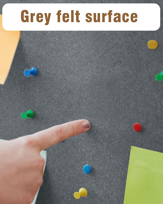 Mifuro 38"x28" Enclosed Bulletin Board, Lockable Weather-Resistant Aluminum Cork Noticeboard for School & Office, Silver Frame w/Grey Flet