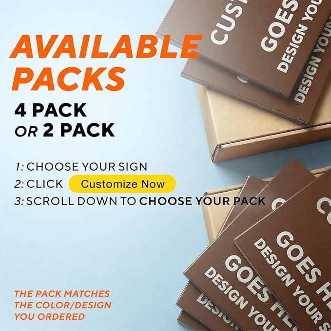Custom Metal Signs, Personalized Aluminum, Business Safety Signs, Waterproof Outdoor, White Aluminum (Brown Background, 10x7 In)