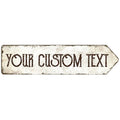 Rustic Custom Sign, Personalized Right Directional Metal Composite Street Sign for Indoor and Outdoor Use 4x18 Inches, ACM Made in the USA