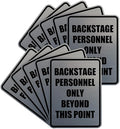 Portrait Round Backstage Personnel Only Beyond This Point Door or Wall Sign Easy Installation | Music | Concert | Festivals Sign (Brushed Silver) - Small (10 Pack)