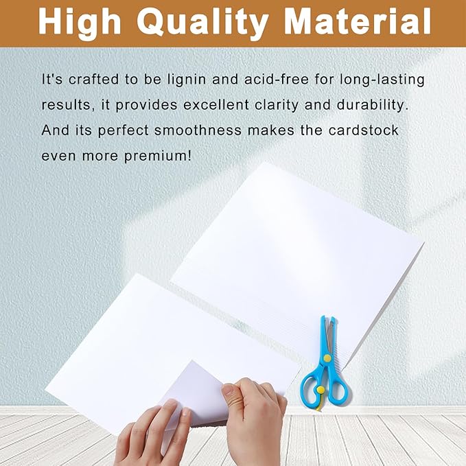 Silunkia 40 Sheets White Shimmer Cardstock 8.5 x 11 Scrapbooking Paper, 75lb Heavyweight Paper Card Stock for DIY Cards Making, Business Cards, Wedding Invitations, Menus, Anniversary Card