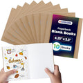 Hygloss Blank Books - Bulk 10 Pack – 4.25" x 5.5" A6 Kraft Paperback Blank Books for Kids to Write Stories, Doodle, Arts & Crafts – Plain Drawing Sketchbook, Unlined Journal, Notebook Without Lines
