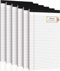 Legal Pads 8.5 x 14 Note Pads, 6 Pack Writing Pads Wide Ruled Notepads, Micro Perforated Notepad, Double-Side Printed Lined Paper Pads 30 Sheets per Notepad, White Legal Pads for Home, Office, School