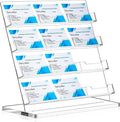 Dunzoom Business Card Holder for Desk 12 Slots Clear Gift Card Display Acrylic Business Holder Display Stand Multiple Organizer for Office Meeting Exhibition Home