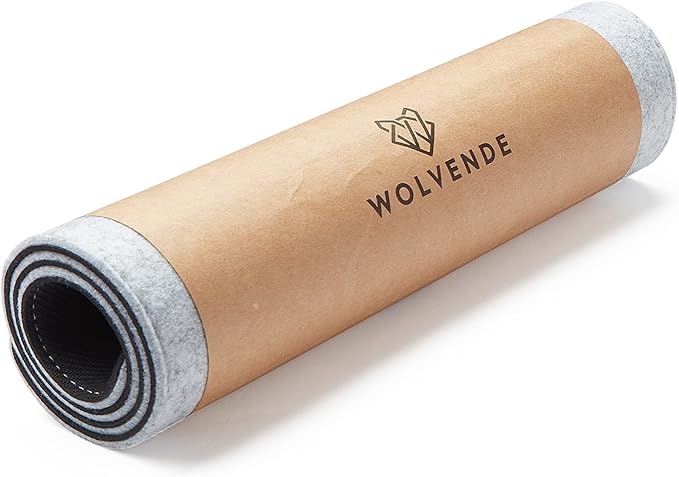 Wolvende Premium Felt Desk Mat | Small 12" x 27.5" | Multifunctional Desk Pad for Home Office | Light Gray
