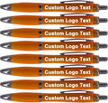 HEYZARDA Personalized Pens with Name Custom Text Logo Retractable Customized Ballpoint Pens for Church Office Business 100 Pcs, Orange