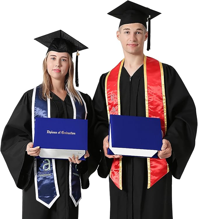 GraduationMall 8.5"x11" Smooth Padded Diploma Cover Certificate Holder Royal,2-Packs