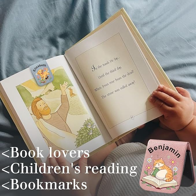 Magnetic Bookmark Clip Personalized for Readers, Custom Name Magnetic Page Marker for Books,4 Pack Gifts for Book Lover, Teachers, Student, Women and Firends