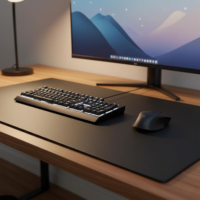 Dacasso Classic Leather Mat Desk pad, 38" x 24", Black