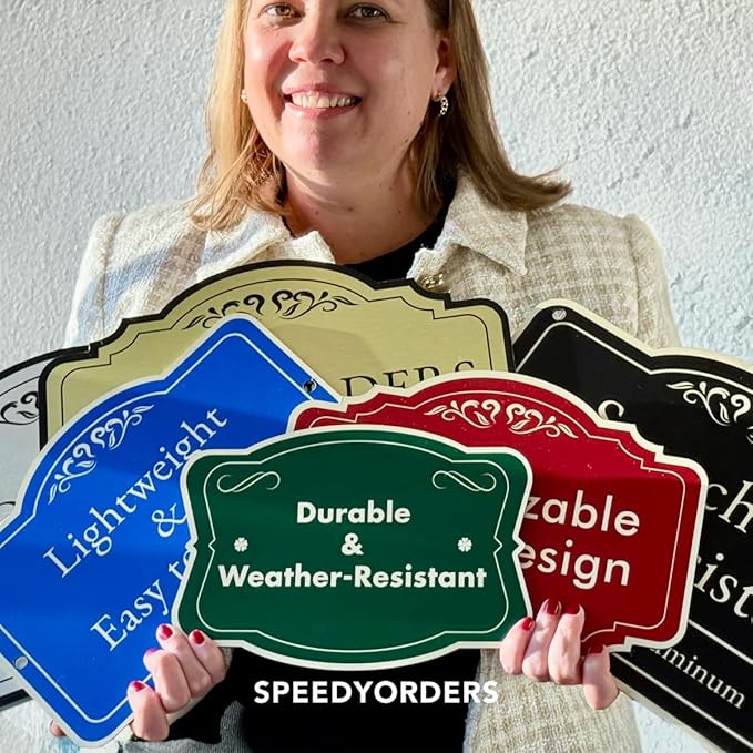 Custom Decorative Outdoor Metal Sign - Personalized Aluminum Driveway Waterproof Sign Made in USA - Design 2 Red Brick 24x18 In
