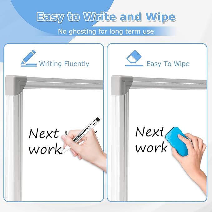 DOLLAR BOSS Large White Board 72 x 40 Inch Foldable Magnetic Whiteboard for Wall, Portable Double Sided Dry Erase Board, Aluminum Frame Message Board for School, Office, Classroom with Eraser, Markers
