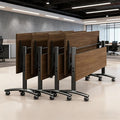 czxhaery Conference Room Table,Flip Top Conference Table The Folding Conference Table with Silent Wheels is Convenient and Fast,Mobile Training Table (4pack 140 * 60 * 75)