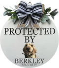 Wood front door sign Wood sign Home decor Welcome sign Sign for front door House warming gift Wedding gift (Dog photo, 11" Width)