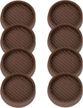 VOCOMO 2X2 Round Rubber Caster Cups, Non Slip Furniture Pads, Anti-Slip Gripper, Anti Skid Furniture Feet, Anti Slide Floor Protector for Bed Couch Table Chair Stoppers (Brown, 8 Pack)