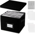 Greeting Card Organizer Box with 16 Dividers,Collapsible Greeting Card Storage Box with Handles Hold 150+ Cards,Greeting Card Holder for Greeting Cards,Sticker, Recipes, Photos, Envelopes