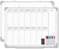 Lincia 24" x 18" Horizontal 2 Weekly Dry Erase Calendar for Wall Undated Horizontal Dry Erase Wall Calendar Planner Aluminum Frame Whiteboard for Home Office Projects Fridge