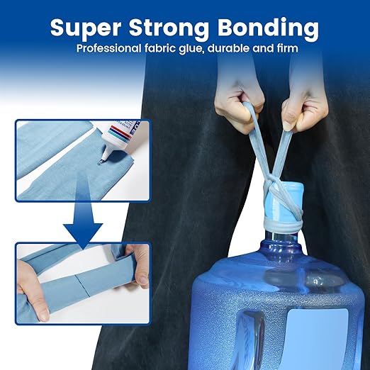 KFFNHH Fabric Glue,Liquid Stitch Fabric Glue, Mighty mend it Permanent Washable for Clothing, Rhinestones, Patches, Clothes, Denim, Leather, Polyester, Textile, Doll Repair 60ml