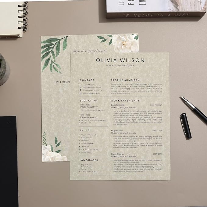 Parchment Resume Paper - 8.5 x11" Double-Sided Certificate Paper - 100 GSM Textured Stationary for Menus,Invitations,Resumes,Diplomas - Printing & Writing Friendly (Ivory,25 Sheets)