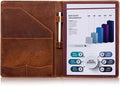 Jack&Chris Leather Portfolio, A4 Document Folder Legal Pad Padfolio, Professional Writing Letter Notepad Clipboard Sleeve Organizer, Resume Folio Binder for Men&Women,JC1823