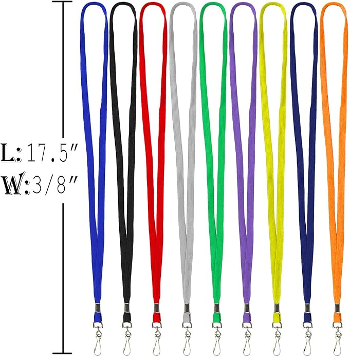 Ollain Badge Lanyards Flat Lanyard Swivel Hooks Durably Neck Bulk lanyards 100 Pack