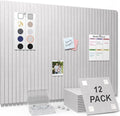 Smarpau Large Cork Board for Walls, 48"x36" Bulletin Board, 12 Pack Slat Felt Wall Tiles with Pushpins Removable Security Tabs, Pin Board for Office Wall Organizer Protector -Light Camel