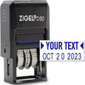 ZIGEL D50 Date Stamp with Your Custom Text - Self Inking Date Stamp - Blue