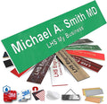 Engraved Custom Door Plate Green Plastic Office Door Sign with White Letters - Made in USA 2x12 B6