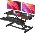 JYLH JOYSEEKER Standing Desk Converter 32 inch, Height Adjustable Sit Stand Desk Riser, Quick Sit to Stand Tabletop Dual Monitor Riser Workstation for Home Office with Keyboard Tray, Black