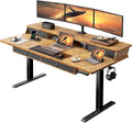 ErGear Electric Standing Desk with 4 Drawers, Height Adjustable Desk with Storage, C-Clamp Mount Compatible, Computer Home Office Table with Cable Management Tray
