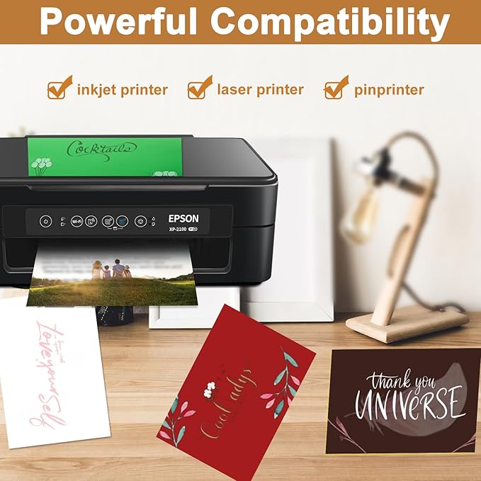 Silunkia 300 Sheets Coffee Cardstock 8.5 x 11 Christmas Paper, 75lb Premium Dark Brown Paper Card Stock for DIY Cards Making, Thank You Cards, Invitations, Birthday Decorations