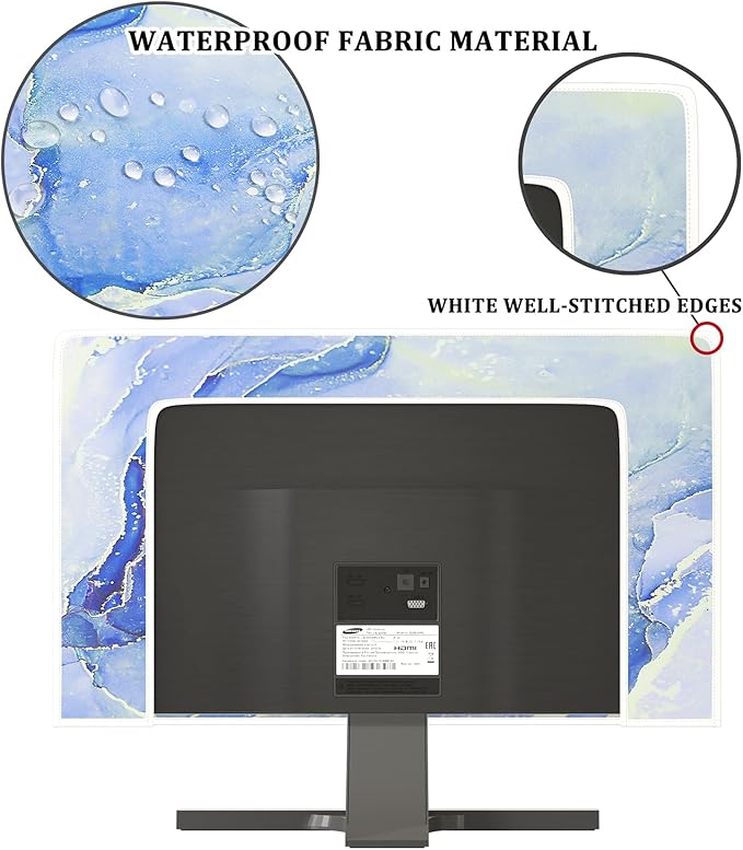 Baocicco Modern Violet Marble Waterproof TV Cover Anti-Static Dustproof Protective Cover for LCD/LED/HD 37, 38, 39 Inch Decorative Monitor Accessories Covers for Television LED LCD OLED TVs Screen