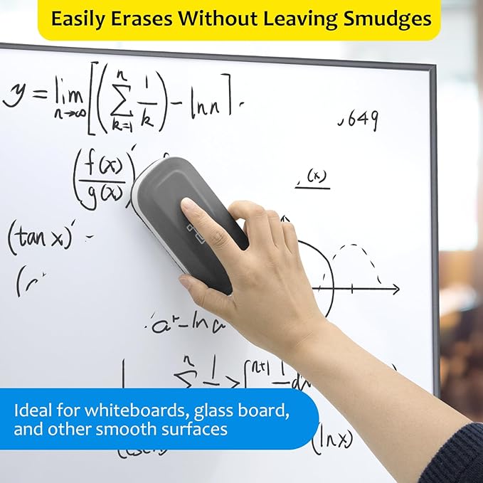 maxtek Magnetic Dry Erase Eraser Bulk, White Board Erasers - 8 Pack, Glass Whiteboard Eraser for Office and School Classroom Supplies (Gray)