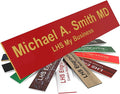 Engraved Name Plates for Door Sign Personalized Red Plastic Plaque with Gold Letters - Made in USA 2x6 B17