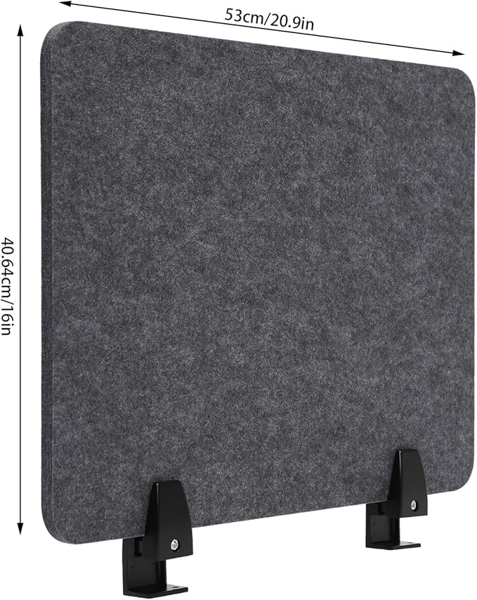 4pcs Privacy Panels,Standing Desk Divider,Desktop Office Furniture Partitions Stand Up Desk Privacy Panel, Clamp-On Acoustic Desk Divider Mounted Privacy Panel, 20.9" x 16" (Dark Grey)