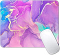 IMAYONDIA Purple Pink Blue Marble Mouse Pad, Liquid Gold Paint Marble Mouse Pads, Modern Mousepad Design, Colorful Small Mouse Mat for Women Girls Computer Laptop Office, 9.5 X 7.9 Inch