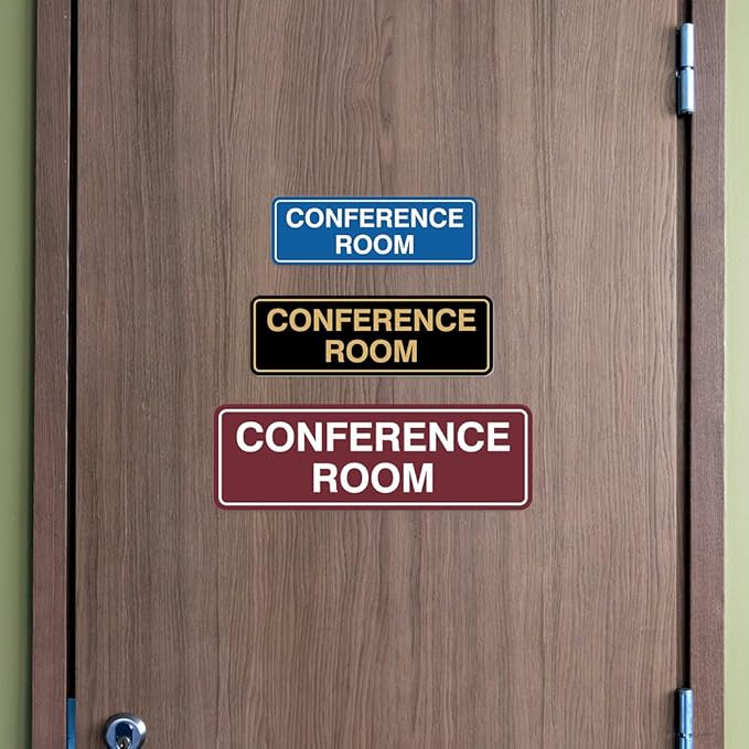 Standard Conference Room Sign - White/Red - Small 2 Pack