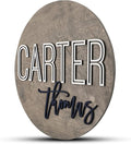 Custom Round Nursery Name Sign, Personalized Wooden Wall Plaque, 12" 18" 24", 30" 3D Wall Art for Children & Kids Rooms, Baby Shower, Hickory Hollow Designs (Carter Thomas)