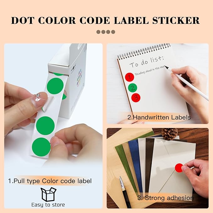 PARLAIM 2 Rolls 2000PCS 3/4" Round Circle Color-Code Dot Stickers,2 Color Style Colorful Coding Label Sticker for Home Office Classroom(Green+Yellow)